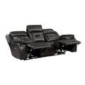2Pc Power Reclining Sofa Set Modern Design Living Room Furniture Sofa And Loveseat With Center Console Dark Grayfaux Leather Upholstery Usb Ports Contemporary Home Dark Gray,Light Gray Faux Leather Wood Primary Living Space Contemporary,Modern,Ultra