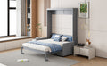 Full Size Murphy Bed Wall Bed With Cushion,Gray Full Gray Mdf Lvl