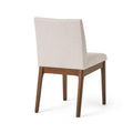 Dining Chair Set Of 2 Light Beige Fabric
