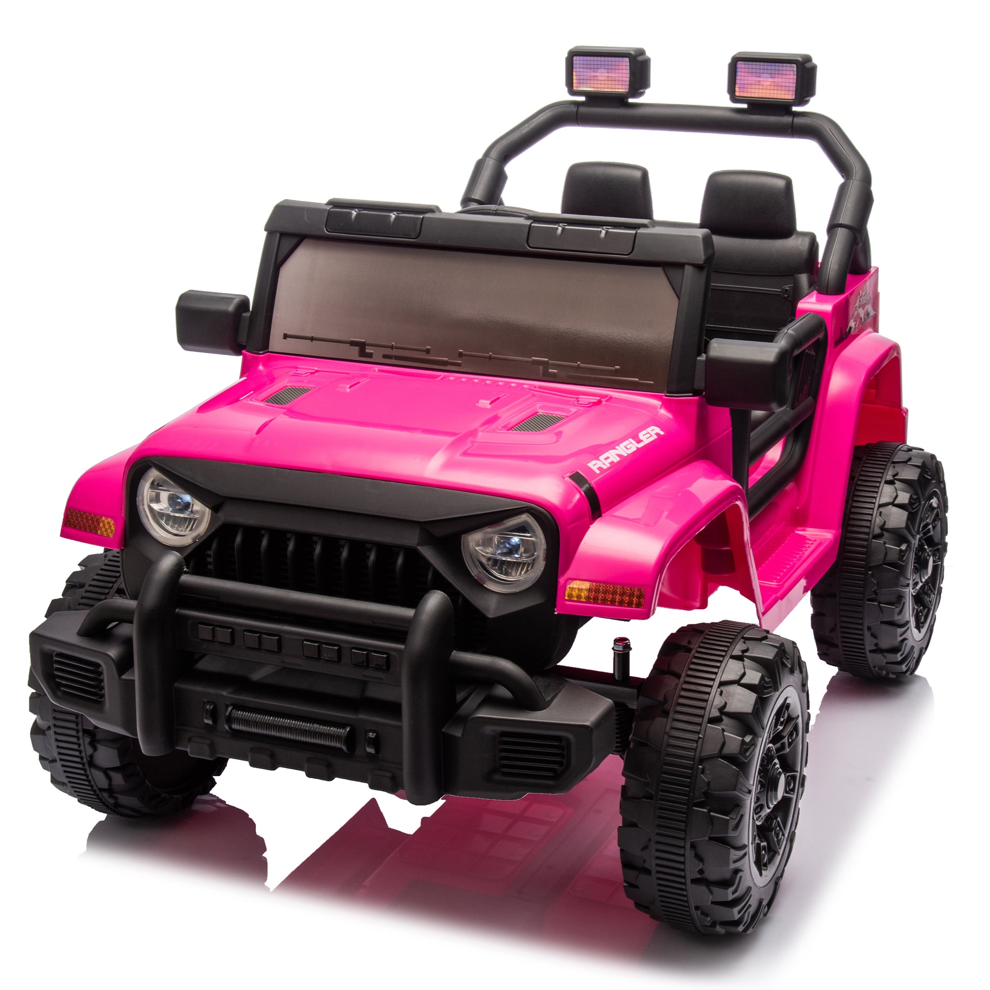 12V Kids Ride On Electric Car W Parents Control,Dual Drive, Four Wheel Suspension,With Music,Bluetooth,Mp3,Usb,With Headlights, Steering Wheel Quick Release,Slow Start For Kids Aged 3 4. Pink 50 99 Lbs Polypropylene