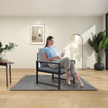Lounge, Living Room, Office Or The Reception Area Pvc Leather Accent Arm Chair With Extra Thick Padded Backrest And Seat Cushion Sofa Chairs,Non Slip Adsorption Feet,Sturdy Metal Frame,Gray Gray Polyvinyl Chloride
