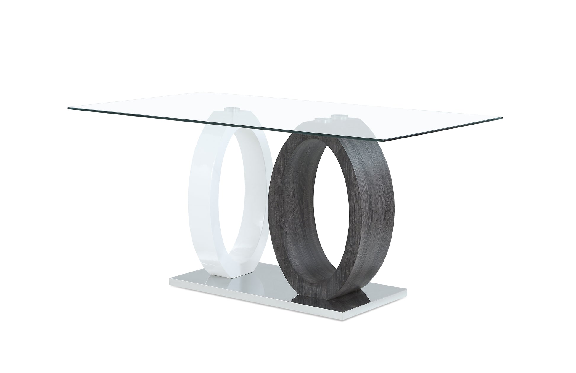 Royce Dining Table Ecom White Gray Mdf Steel