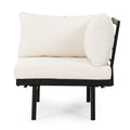 Theo 5 Seater Sectional Sofa Set With Cushions Cream Acacia Wood
