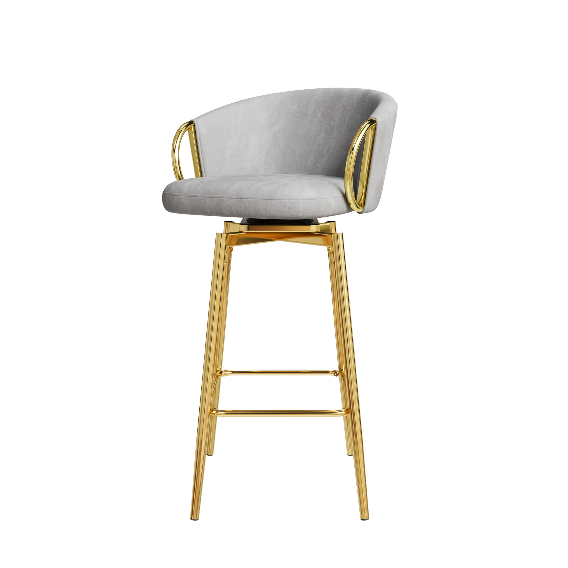 30 Inch Dining Chairs Set Of 2 Modern Style 360 Swivel Bar Chairs With Simple Design, Comfortable High Stools, And Flexible Dining Chairs Suitable For Bars, Restaurants,Velvet Bar Chair Beige Grey