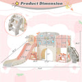 11 In 1 Toddler Slide, Kids Slide For Toddler Age 1 3 With Basketball Hoop, Kids Slide Playset Structure,Arch Tunnel And Telescope, Toy Storage Organizer For Toddlers, Kids Climbers Playground Pink Cute 1 To 2 Years Hdpe Indoor & Outdoor Use