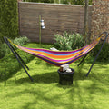 Outsunny Hammock Stand For 2 Person, Portable Adjustable Steel Frame Hammock Stand With Weather Resistant Finish For 9 14 Hammocks, 10.3', 550 Lbs. Capacity, Black Black Steel