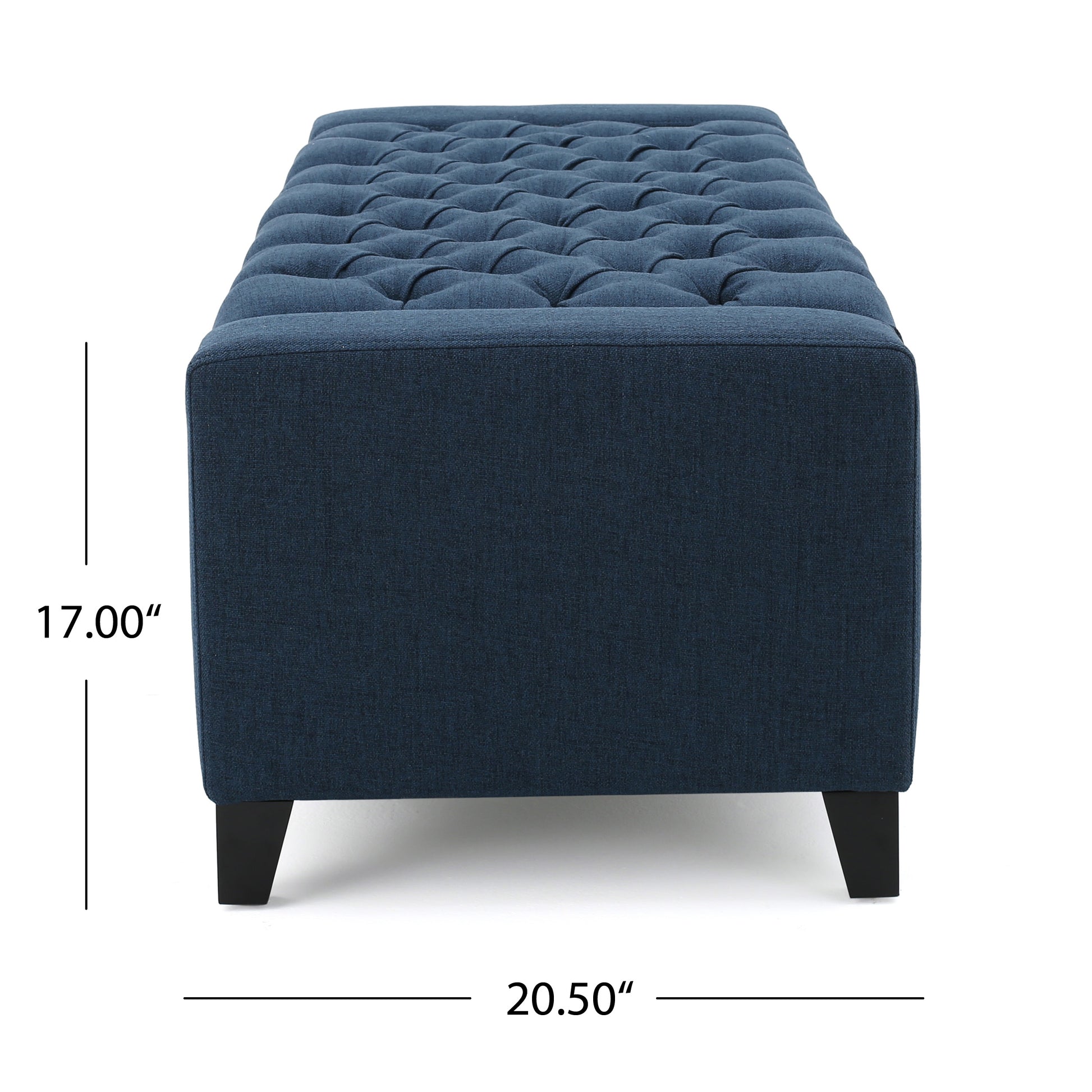 Guernsey Ottoman Navy Blue Fabric