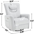 Beige Swivel And Rocker Power Recliner Chair With Lumbar And Neck Support Pillow, Heavy Duty Motion Mechanism With Usb And Type C Ports Beige Polyester Power Push Button Metal Primary Living Space Medium Firm Tight Back Heavy Duty American Design Pine