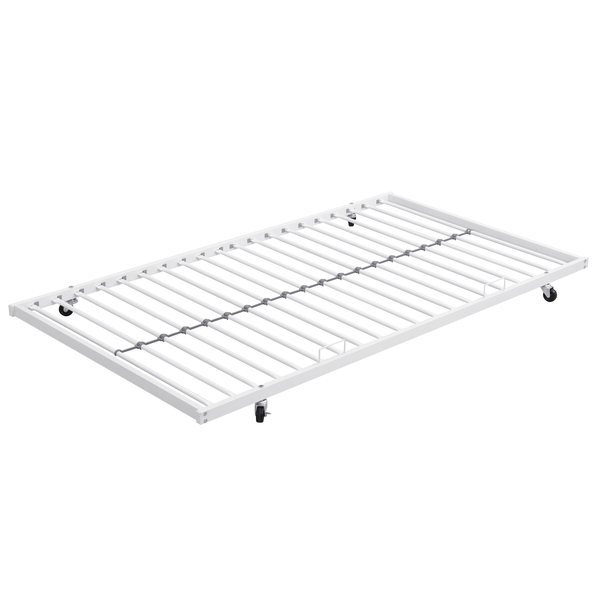 Twin Over Full Metal Bunk Bed With Trundle 2 Side Ladder And Full Length Guardrail, No Box Spring Needed, Large Under Bed Storage, Easy Assemble Full Brown White Mdf Metal