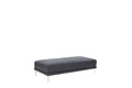 Modern Ink Blue Large Ottoman Metal Legs 1Pc Cocktail Ottoman Living Room Blue Faux Leather Primary Living Space Blue Contemporary,Modern Rectangle Bonded Leather