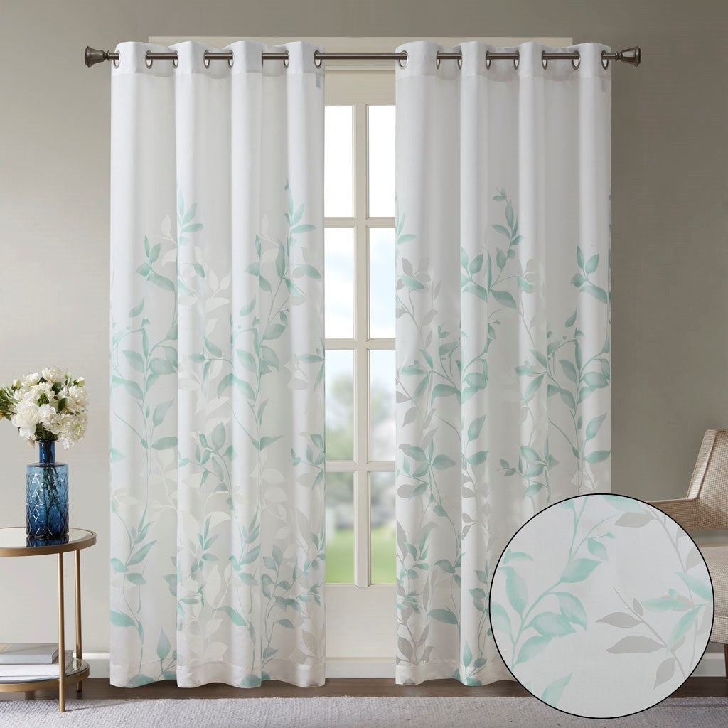 Burnout Printed Curtain Panel Only 1 Pc Panel Multicolor Polyester