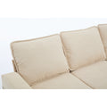 Beige Color Knock Down 3 Seat Combo Sofa With Storage Ottoman For Living Room Apartment Bedroom And Compact Room, Upholstered Sectional Couch, L Shaped Bench With A Footrest, A Individual Sto White Wood Primary Living Space Heavy Duty Pine 3 Seat Beige