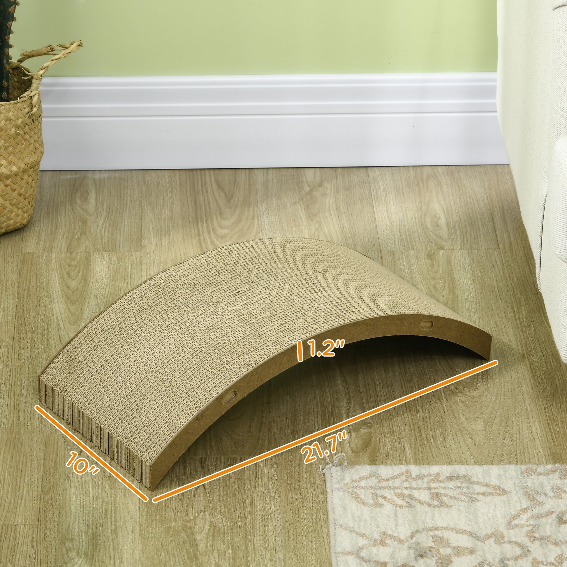 Pawhut Cat Scratching Board, 4 Pack Cat Scratcher For Indoor Cats, Reversible Cat Scratching Post Replacement For Cat Wheel, Brown Brown Particle Board