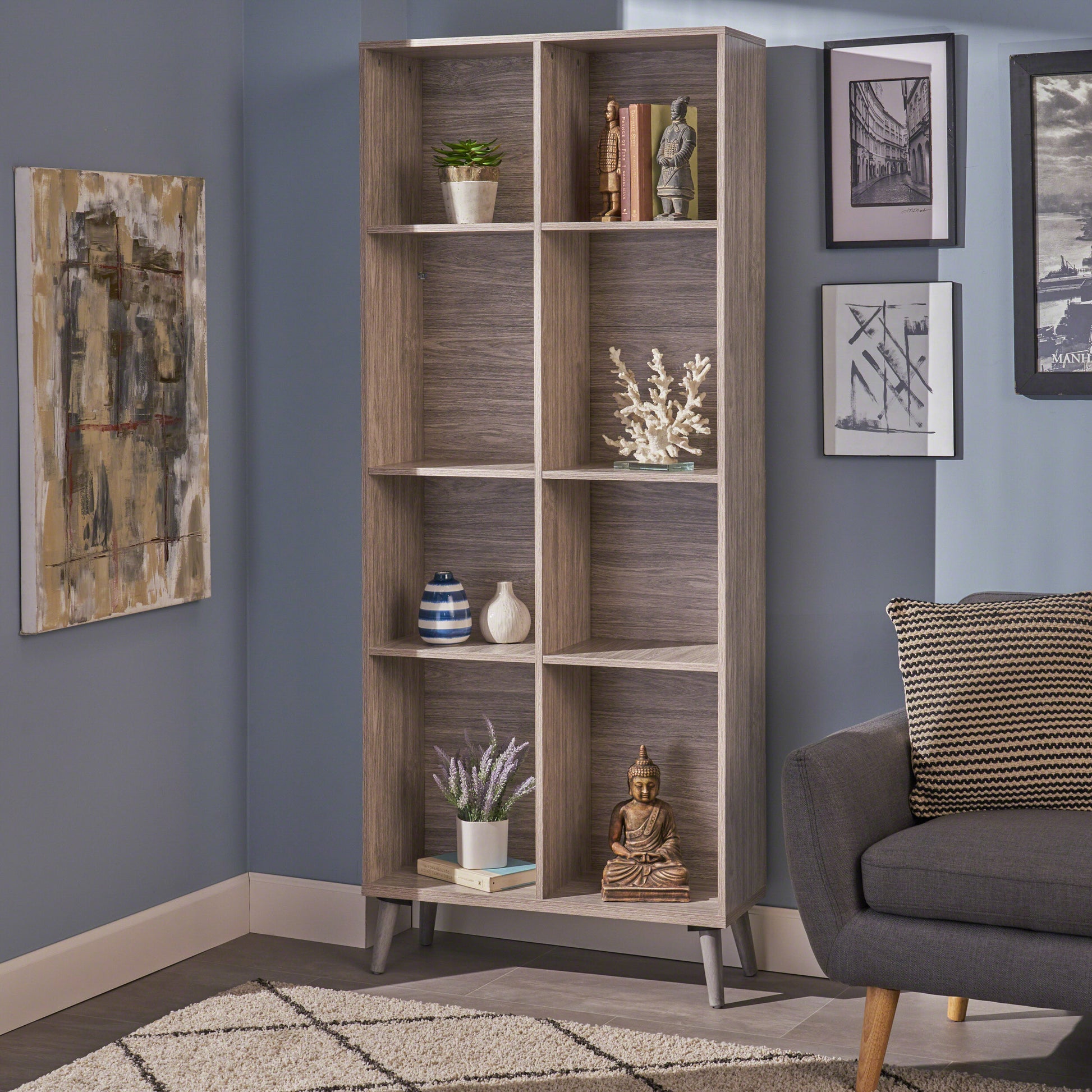 Book Shelf Grey Particle Board