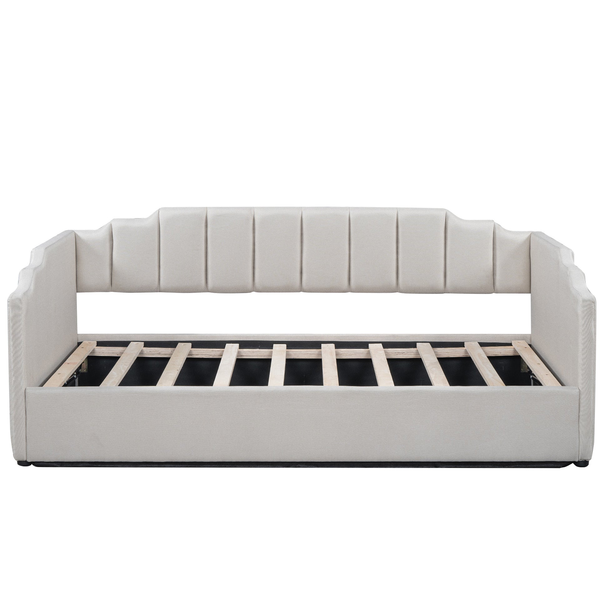 Upholstered Daybed With Underneath Storage,Twin Size, White Twin White Upholstered