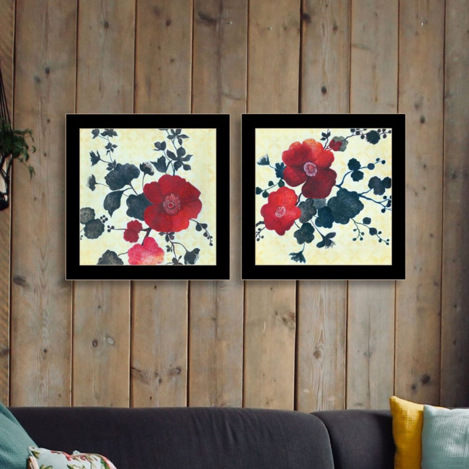 "Japanese Blossoms I" Framed Wall Art For Living Room, Wall Art Print For Home Decor, Bedroom Wall Art By Jg Studio Multicolor Wood Paper