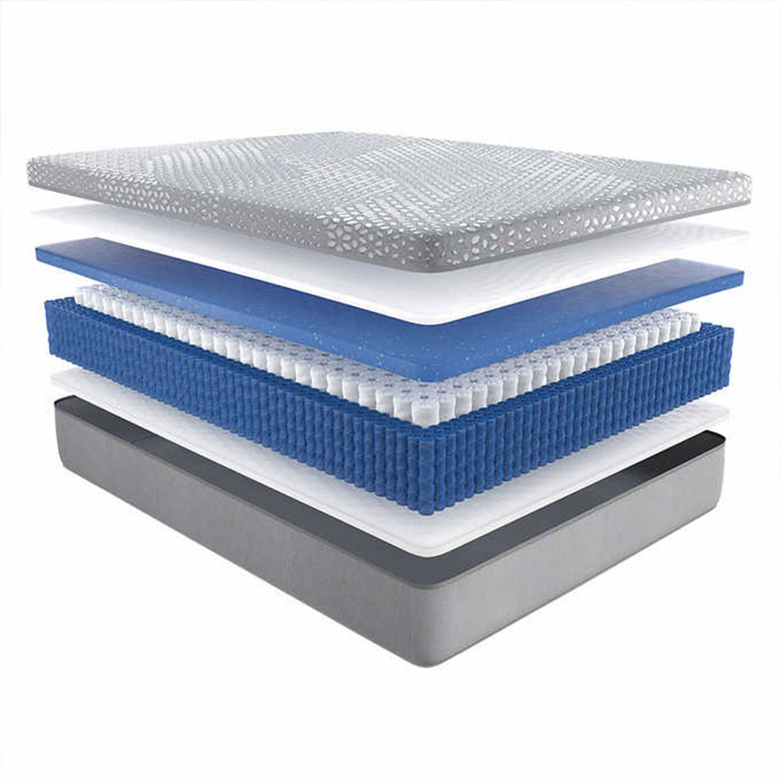 S Brand Posturepedic 12" Hybrid Mattress Medium King Grey Foam King