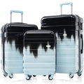 Luggage Sets Model Abs Hardshell 3Pcs Clearance Luggage Hardside Lightweight Durable Suitcase Sets Spinner Wheels Suitcase With Tsa Lock 20''24''28'' Blue And Black Black Blue Abs Pc