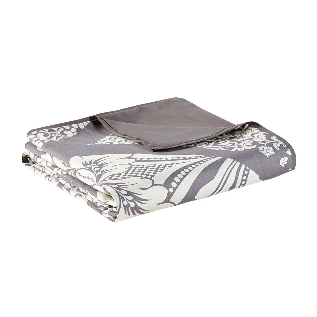 6 Piece Printed Duvet Cover Set King Multicolor Polyester