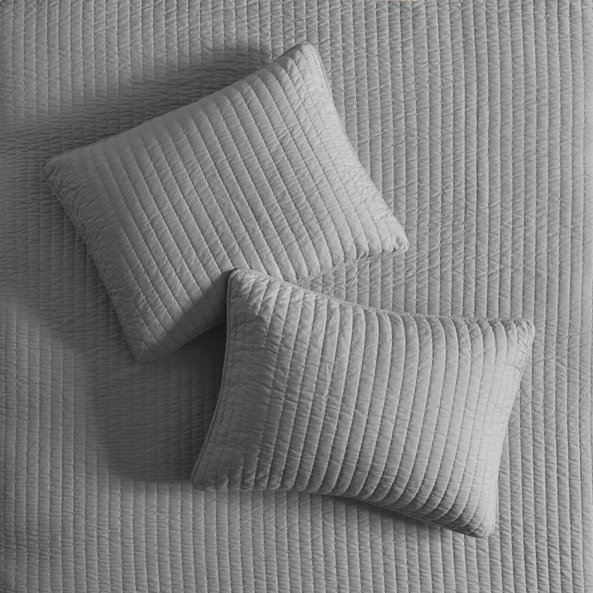 3 Piece Quilt Set Grey King Cal King King Grey Cotton
