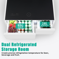 Modern Smart Coffee Table With Built In Fridge, Bluetooth Speaker, Wireless Charging, Touch Control Panel, Usb Ports, Outlet Protection, Atmosphere Light, Black Black White Built In Outlets Or Usb Primary Living Space Freestanding Rectangular Drawers
