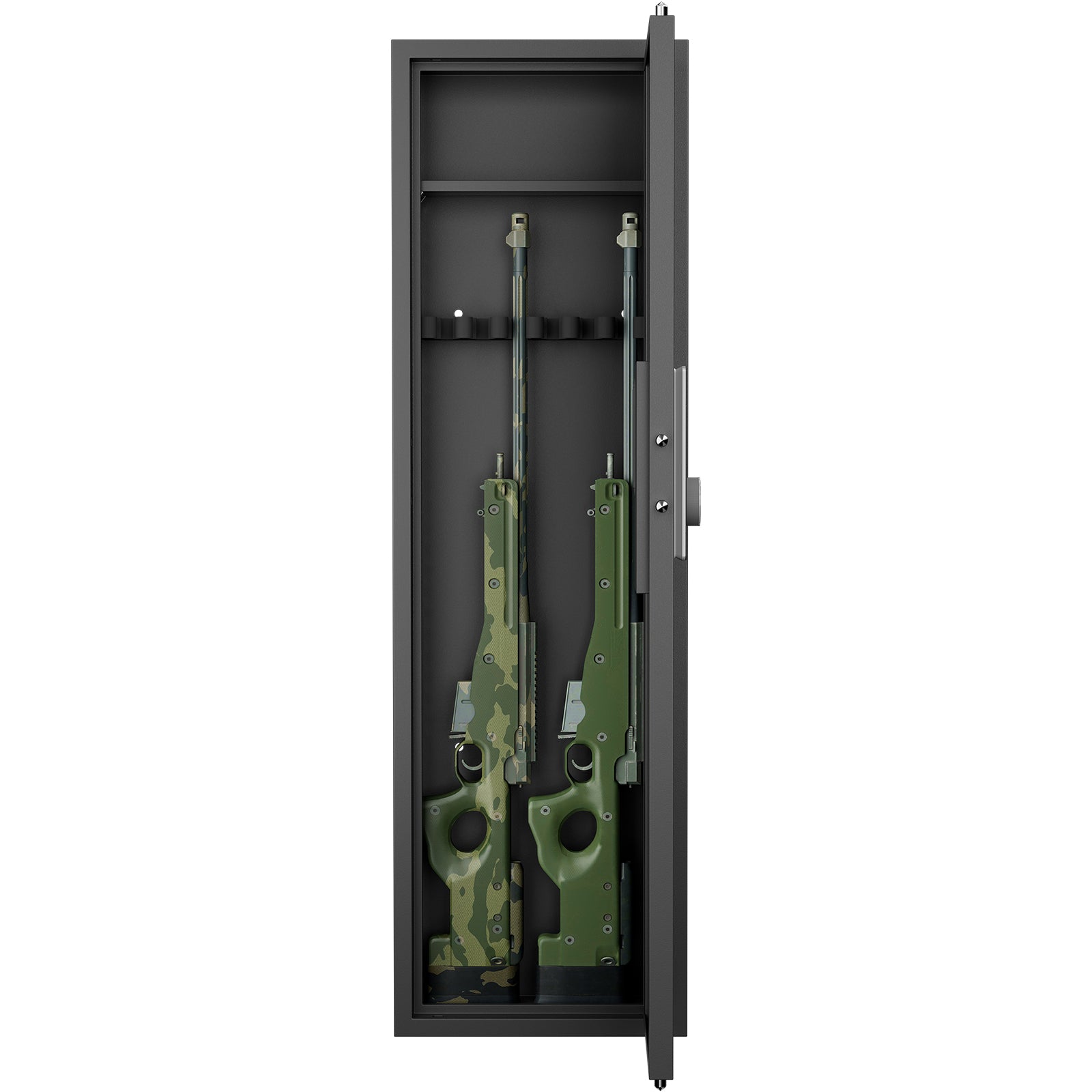 53" Passwod Touch Panel In Wall Safe,Hidden Wall Safe For Rifles With Adjustable Shelves,Assembled Storage Multifunctional Wall Safe For Firearm And Valuables Black Digital Black Steel