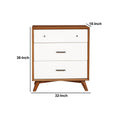Modern Style Wooden Chest With Three Drawers And Flared Legs, Brown And White Brown White Solid Wood