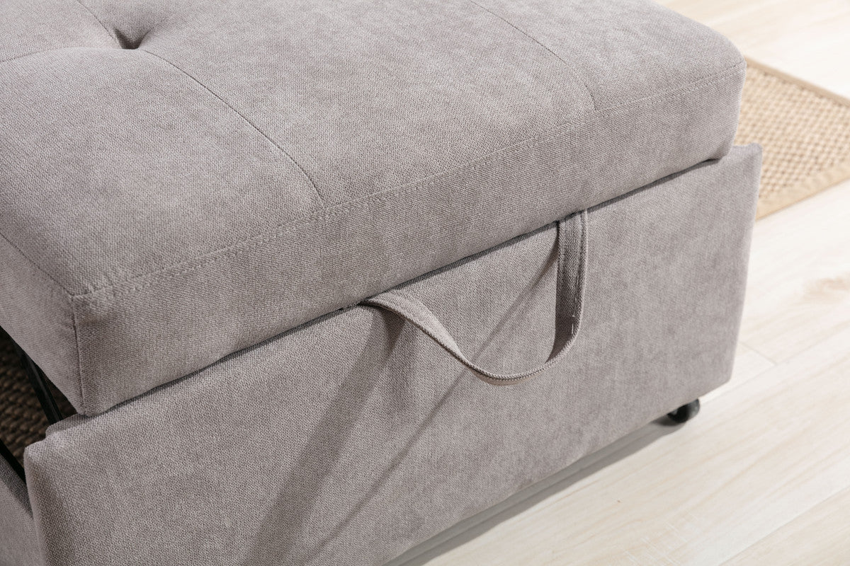 Hannah 35" Gray Woven Convertible Armchair Gray Fabric