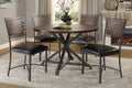 Industrial Style Round Dining Table 1Pc Burnished Brown Finish And Gray Metal Finish Rustic Style Dining Kitchen Furniture Brown Gray Seats 4 Dining Room Industrial,Rustic Round Metal