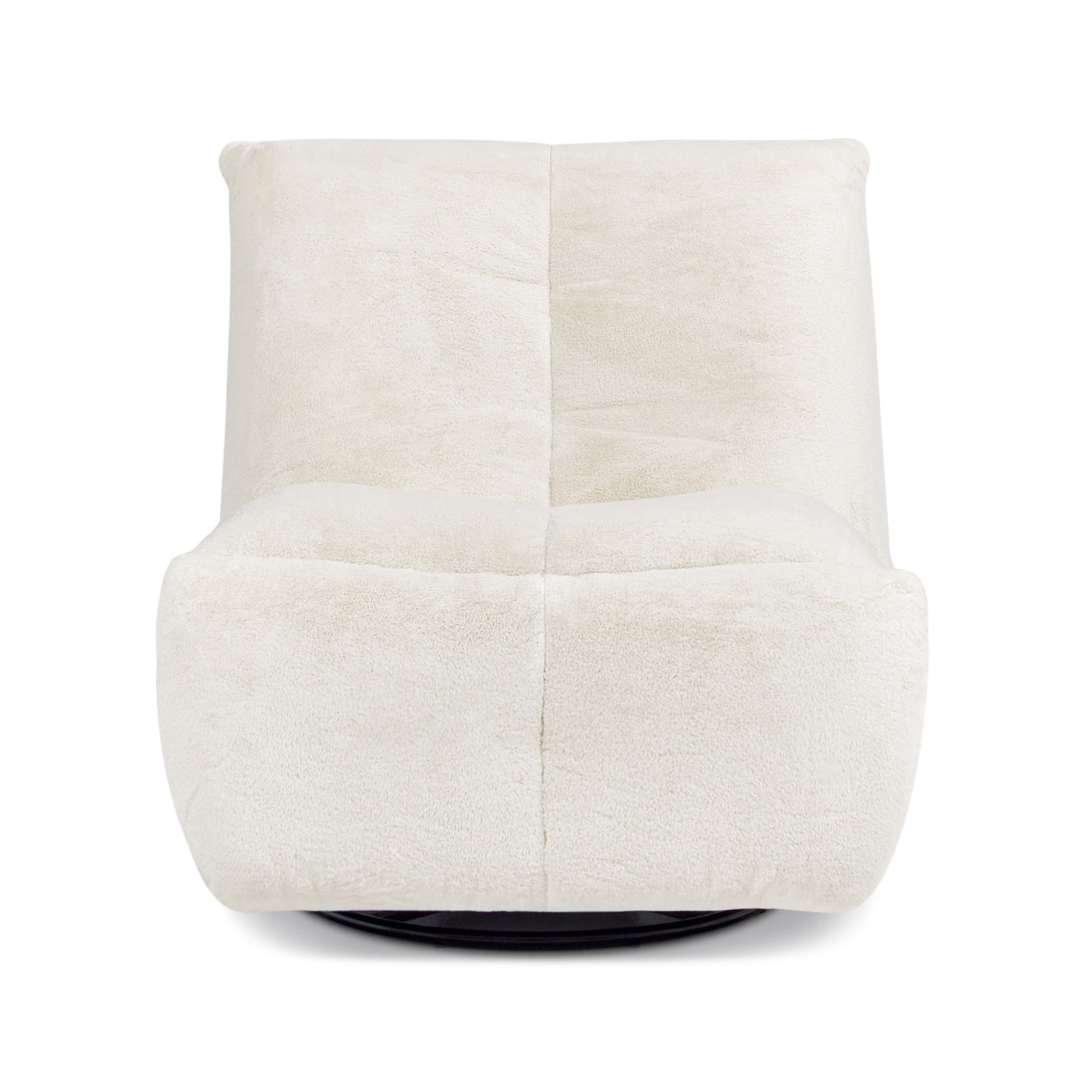 Rearden 35.5" Swivel Glider Manual Recliner Gaming Lounge Chair, Pearl White Short Faux Fur White Foam Faux Fur