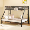 Twin Xl Over Queen Metal Bunk Bed With Ladder And Guardrails, Black Expected Arrival Time: 9.7 Box Spring Not Required Twin Xl Black Metal Metal