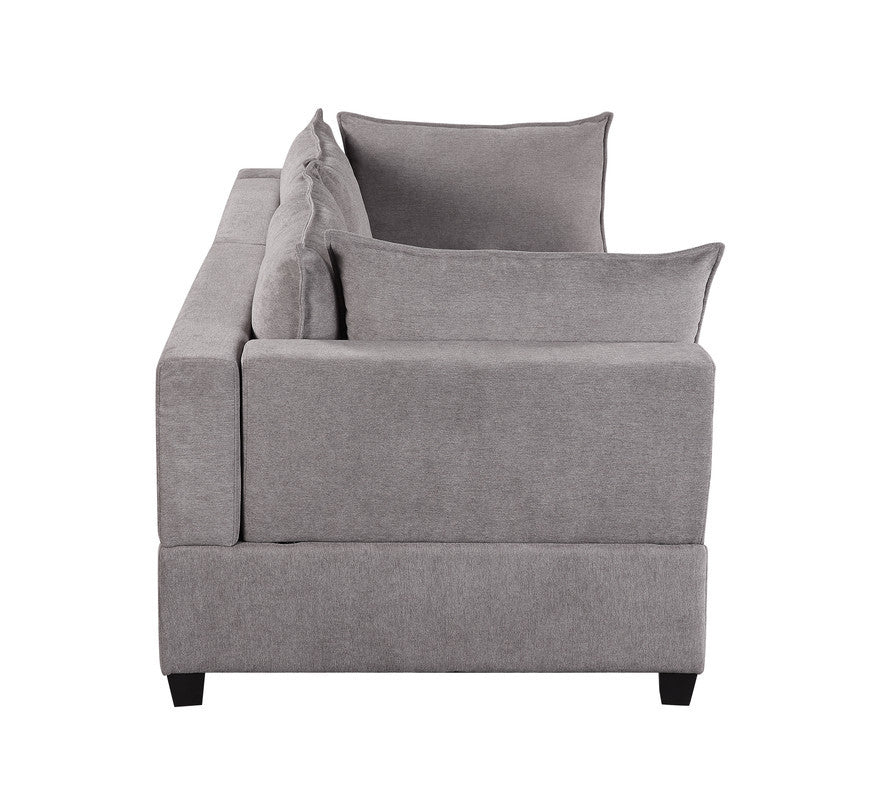 Madison Light Gray Fabric Sofa Loveseat Living Room Set Light Gray Fabric