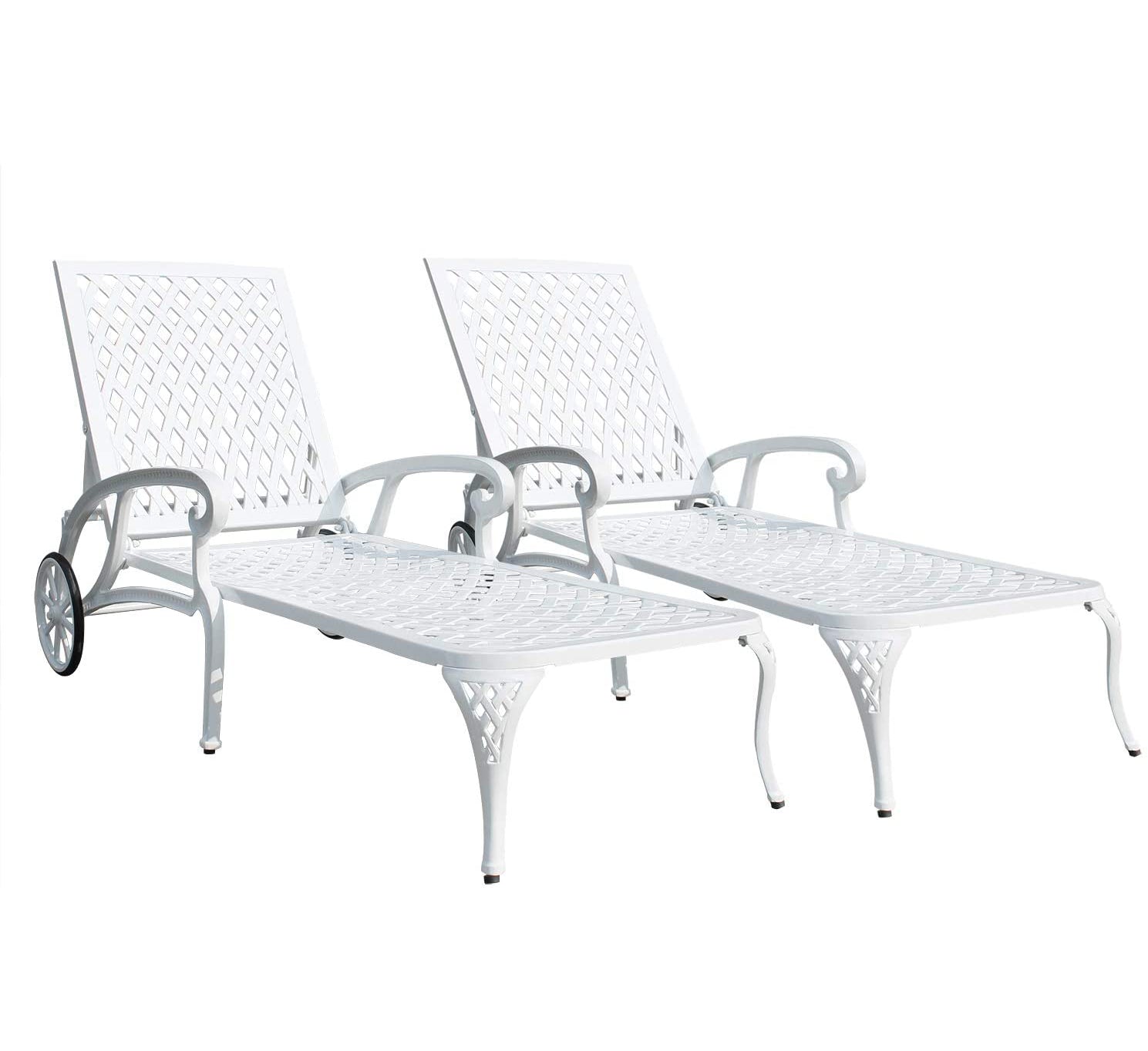 Aluminium Cast Lounge Chair 1Pcs White White Aluminium