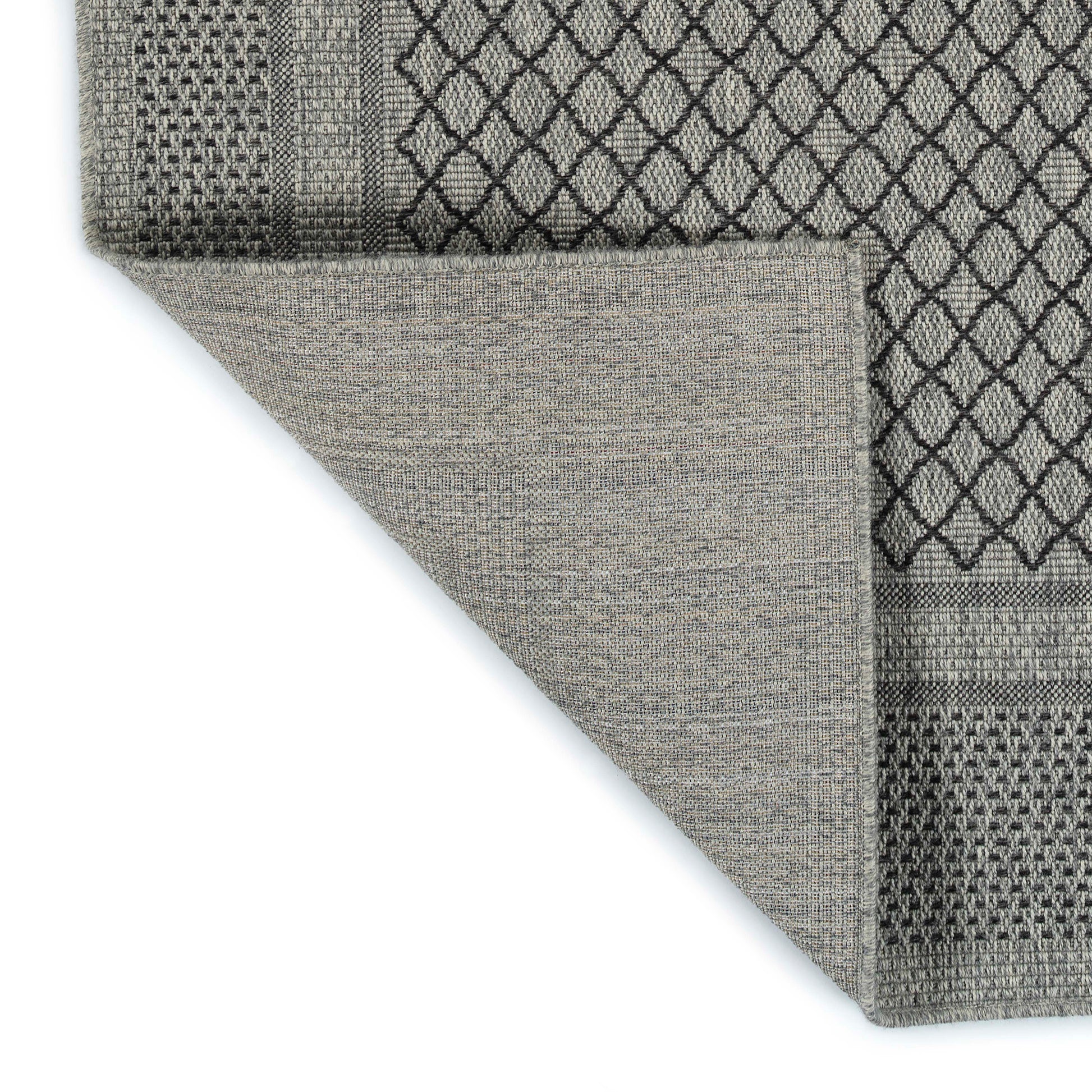 Modern, Transitional, Geometric, Southwestern, Textured High Low Cut & Loop 5'3" X 7'6" Rectangle Area Rug Charcoal Polypropylene