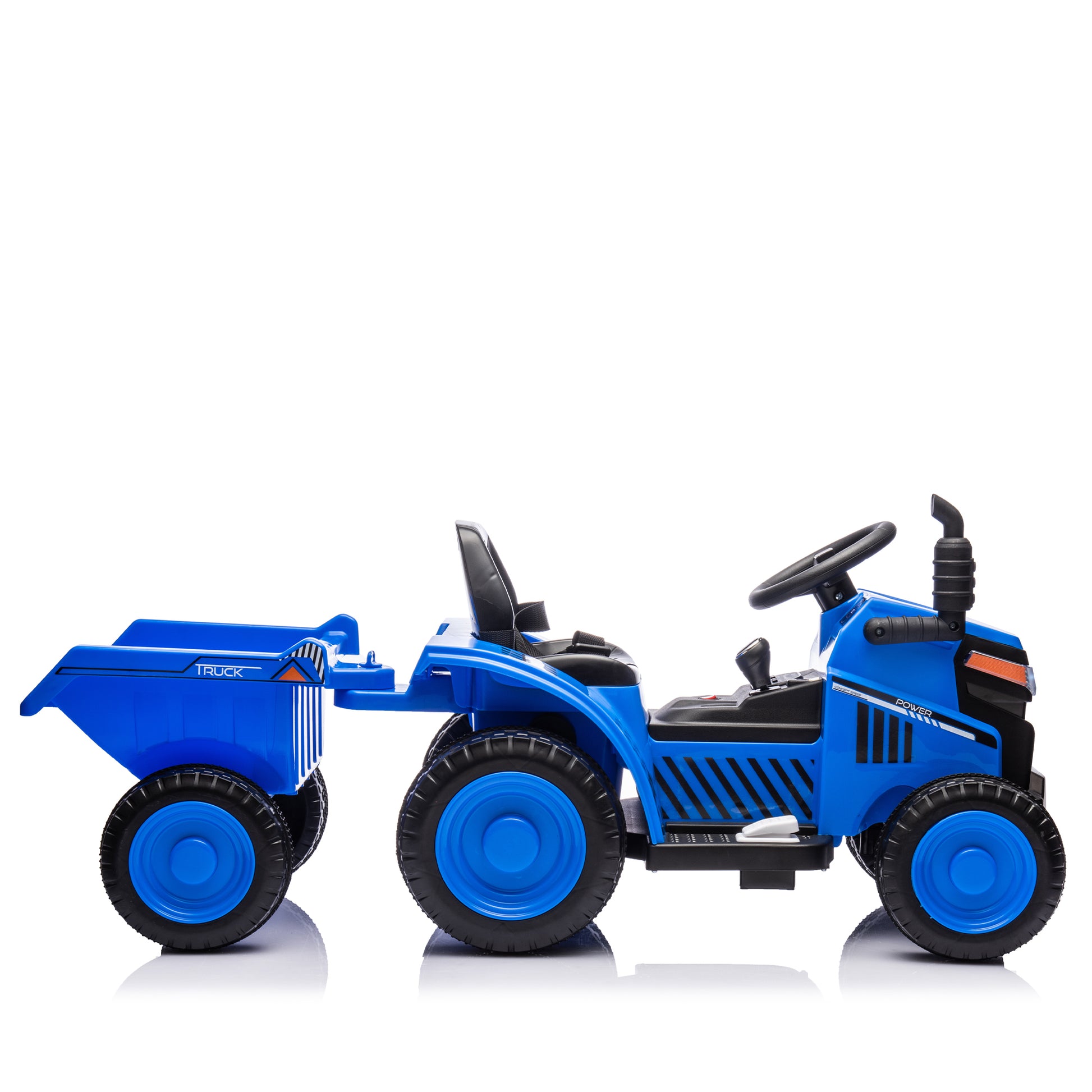 12V Kids Ride On Electric Tractor Black Knight,Kids Ride On Toy.2Wd,Non Skid Tires, Steering Wheel, Foot Pedal,With Removable Storage Tug,Light,Bluetooth,Music,Mp3,Usb,Power Display For Kids Aged 3 . Blue 50 99 Lbs Polypropylene