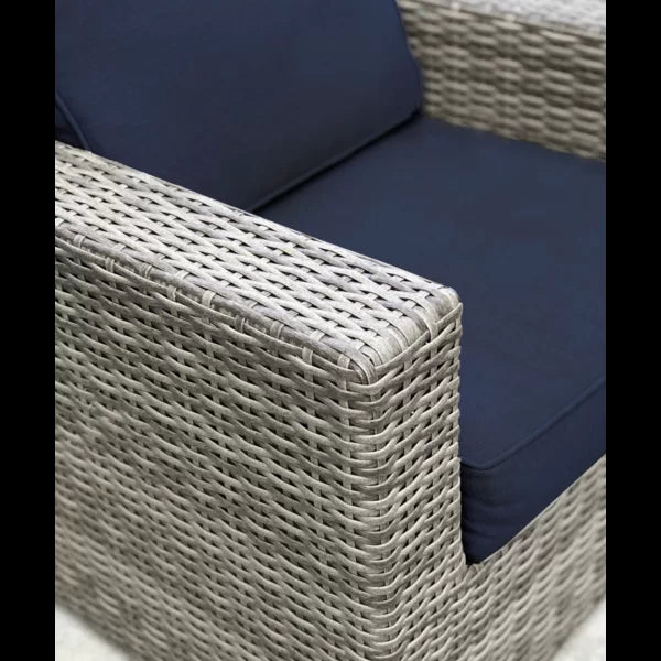 Wicker Club Chair Sunbrella Grey Brown Gray,Navy Blue Wicker