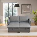 Convertible Sectional Sofa With Storage Seat 6 Seat Sofa With Reversible Chaise U Shaped Sectional Couch For Living Room,Light Grey Grey Fabric 6 Seat