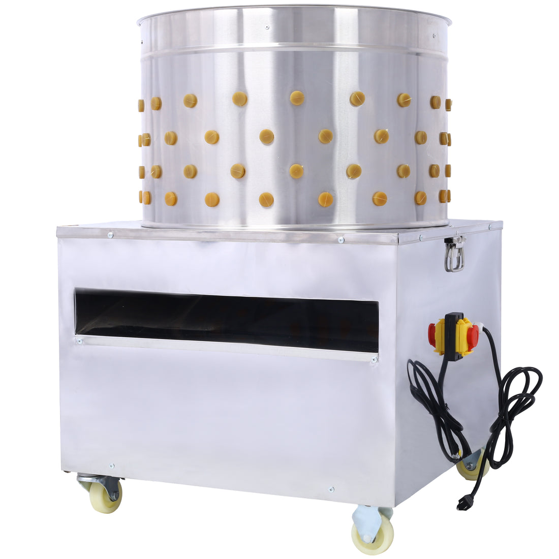 Chicken Plucker, 20Inch Barrel Diameter De Feather Remover Poultry Machine,Heavy Duty Feather Plucking Machine Silver Stainless Steel