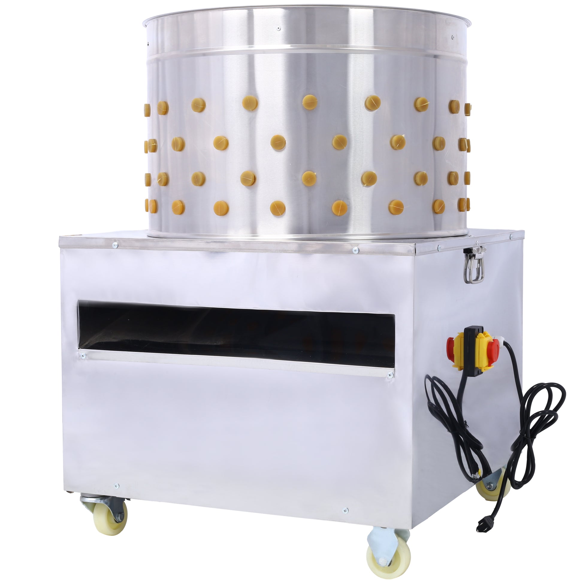 Chicken Plucker, 20Inch Barrel Diameter De Feather Remover Poultry Machine,Heavy Duty Feather Plucking Machine Silver Stainless Steel