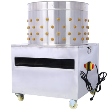 Chicken Plucker, 20Inch Barrel Diameter De Feather Remover Poultry Machine,Heavy Duty Feather Plucking Machine Silver Stainless Steel