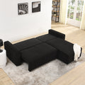 Modular Corduroy Upholstered 3 Seater Sofa Bed With Storage For Home Apartment Office Living Room, Free Combination, L Shapedblack Black Wood Primary Living Space Medium Soft Pillow Back Eucalyptus Square Arms Foam Corduroy 3 Seat