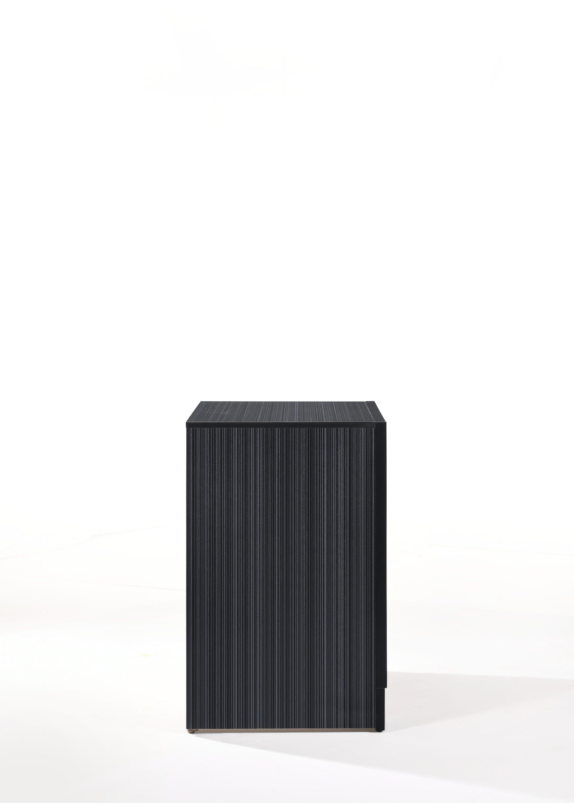 Naima Black Finish Nightstand Black Synthetic Wood