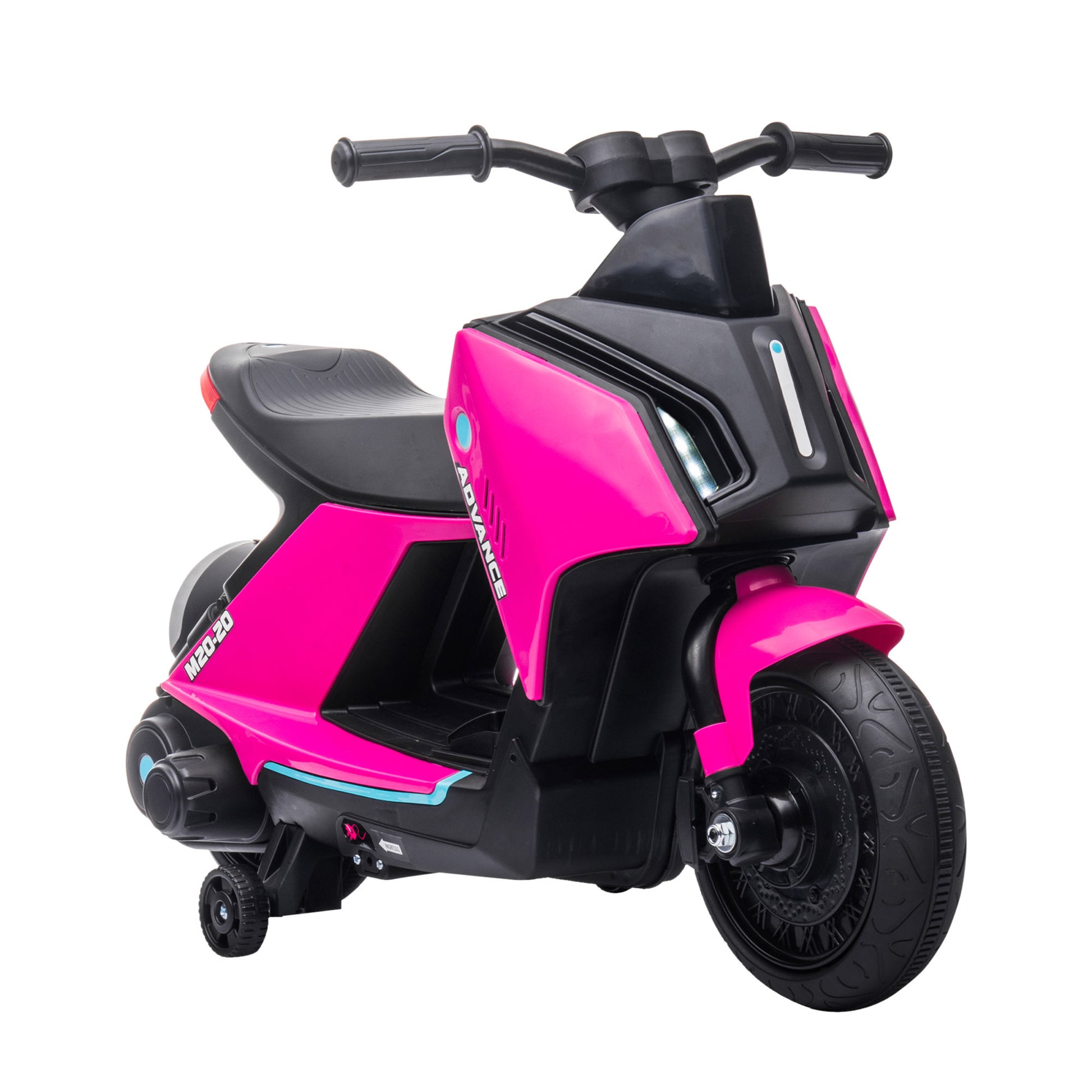 Aosom 6V Kids Motorcycle Dirt Bike Electric Battery Powered Ride On Toy Off Road Street Bike With Music, Headlights, Rechargeable Battery, Training Wheels, For Ages 2 4, Pink Pink Iron Plastic