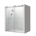 68 To 72 In. W X 76 In. H Double Sliding Frameless Soft Close Shower Door With Premium 3 8 Inch 10Mm Thick Tampered Glass And Easy Cleaning Coating, 23D02 72Bn Brushed Nickel Brushed Nickel Stainless Steel Tempered Glass