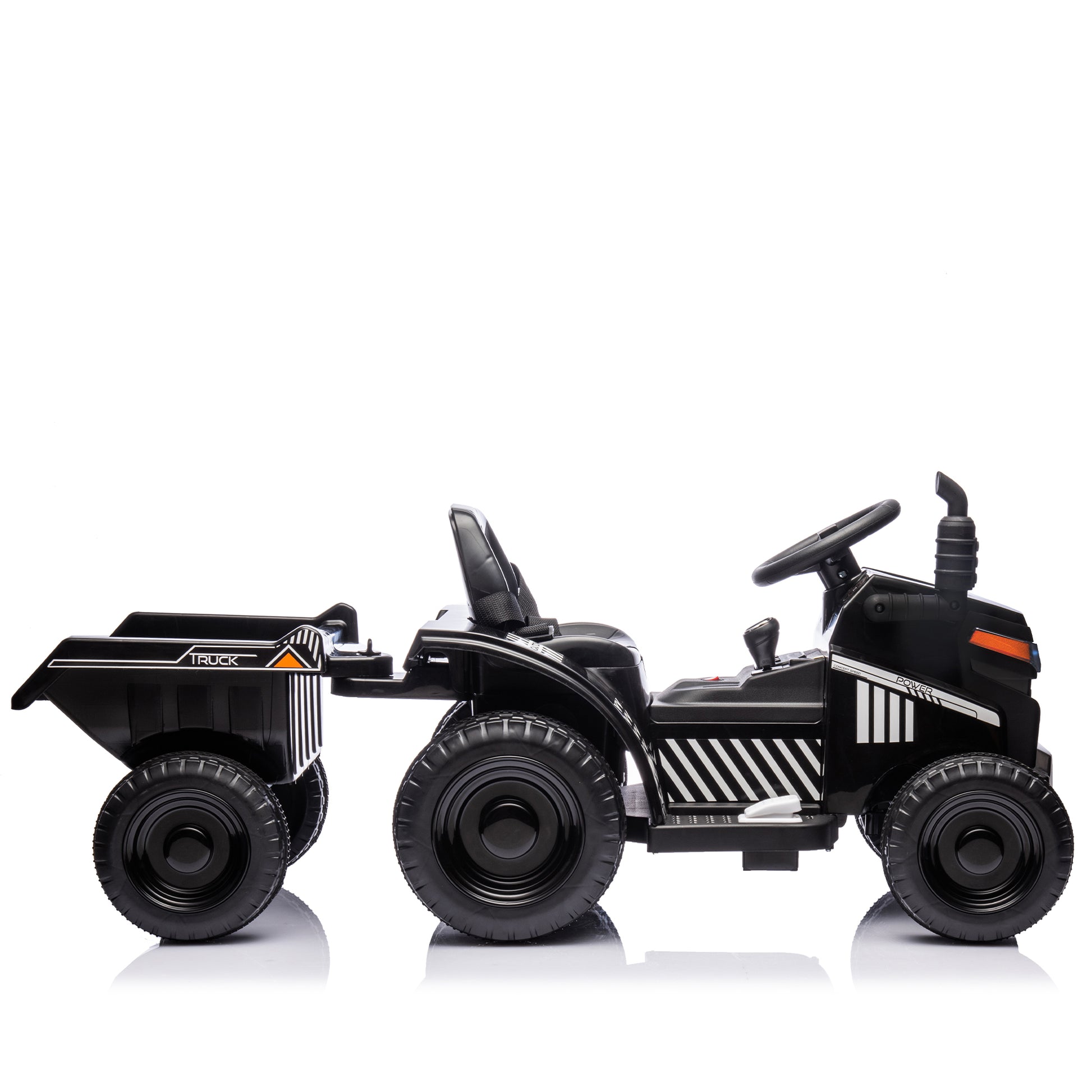 12V Kids Ride On Electric Tractor Black Knight,Kids Ride On Toy.2Wd,Non Skid Tires, Steering Wheel, Foot Pedal,With Removable Storage Tug,Light,Bluetooth,Music,Mp3,Usb,Power Display For Kids Aged 3 . Black 50 99 Lbs Polypropylene