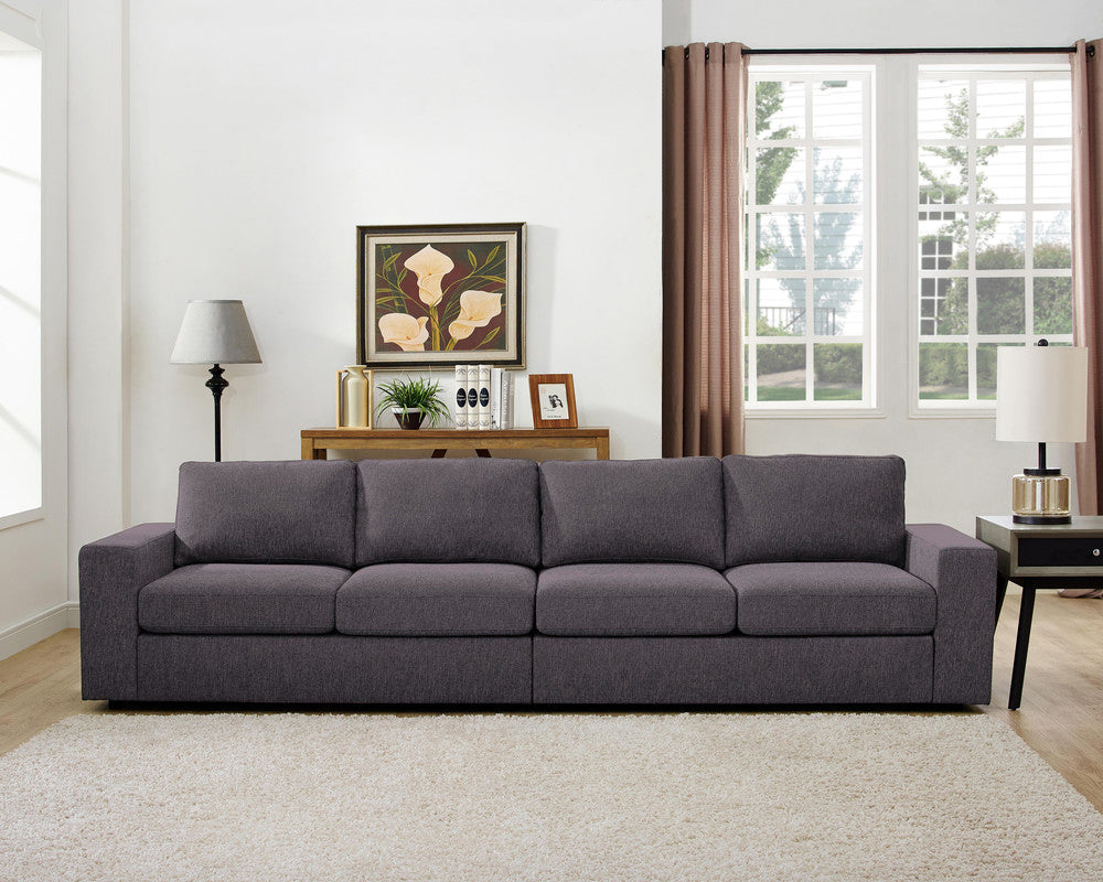 Jules 120" 4 Seater Sofa In Dark Gray Linen Dark Gray Linen