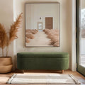 Boucle Flip Top Storage Bench Green See Below Green Wood