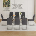 Table And Chair Set.Large Minimalist Rectangular Glass Dining Table For 6 8 With 0.39