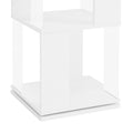 6 Tier Rotating Bookshelf, Floor Rack Simple Bookcase With Acrylic Plate Student Multi Function Creative Bookshelf For Living Room White Particle Board