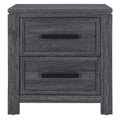 Aya Dark Grey Nightstand Dark Gray Solid Wood Mdf